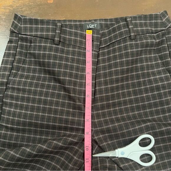 Loft High Waist Skinny Work dressy formal preppy pants Plaid 6P dark academia - Picture 3 of 11